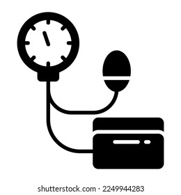 Well design icon of bp apparatus, sphygmomanometer vector