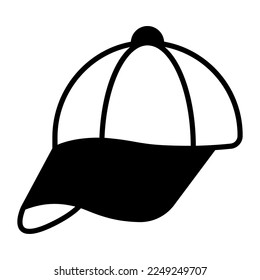 Well design icon of p cap, vector of sports cap