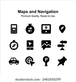 Well design maps and navigation icons up for premium use