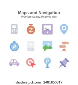 Well design maps and navigation icons up for premium use