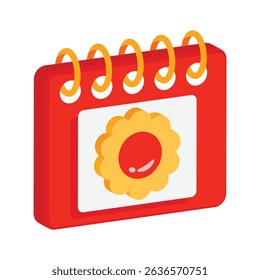 Well designed 2d icon of summer season calendar
