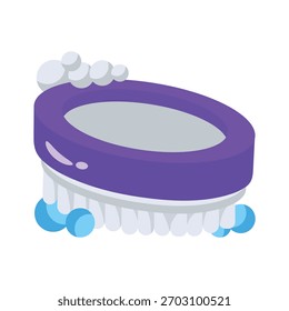Ícone 3d bem projetado de escova de depuração firme