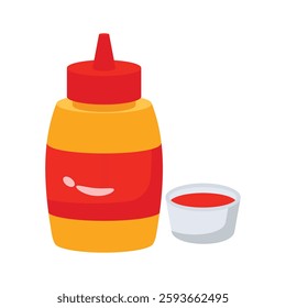 Well designed 3d icon of tomato ketchup bottle