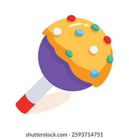 A well designed 3d style icon showing cake pop