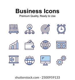 Well designed business icons set in modern style