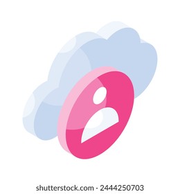 Well designed cloud user isometric vector, personal cloud, cloud service provider