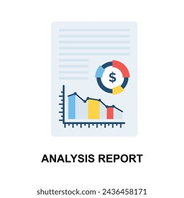 Ilustración bien diseñada del concepto del informe de análisis, vector de análisis de negocios
