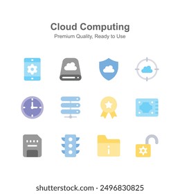 Well designed creative icons of cloud computing in modern style