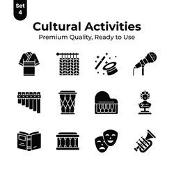 A well designed cultural activities icons set, ready to use vectors
