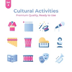 A well designed cultural activities icons set, ready to use vectors