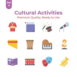 A well designed cultural activities icons set, ready to use vectors