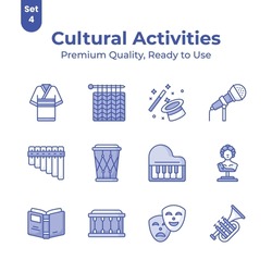 A well designed cultural activities icons set, ready to use vectors