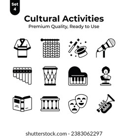 A well designed cultural activities icons set, ready to use vectors