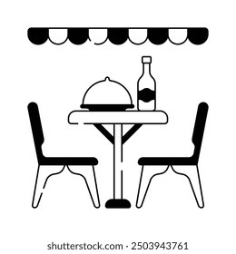 Well designed dining table icon, food and restaurant vector design