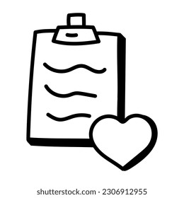 A well designed doodle icon of love mails 