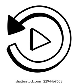 A well designed doodle icon of record button 