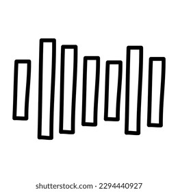 Un doodle bien diseñado, icono de ondas sonoras 