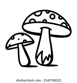 Well designed doodle icon of weed mushrooms 

