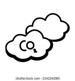 Well designed doodle style icon of emission 

