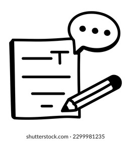 Un icono de notificación de correos con estilo doodle bien diseñado 