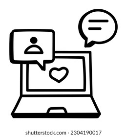 A well designed doodle style icon of mails notification 
