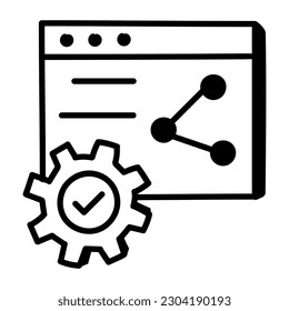 Un ícono de estilo doodle bien diseñado para la gestión web  