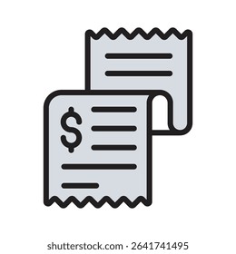 A well designed filled line style icon of shopping invoice