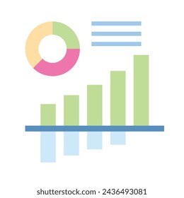 Icono plano bien diseñado del análisis de negocios, listo para usar vector