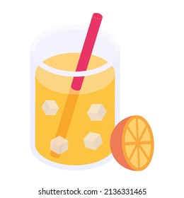 A well designed flat icon of juice 

