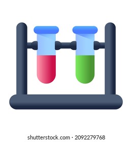 A well designed flat icon of test tubes 