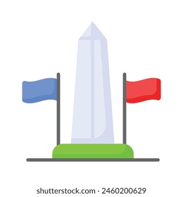 Well designed flat style icon of washington monument, united states landmark