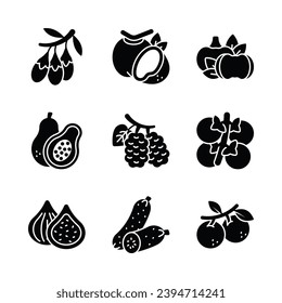 Well designed fruits and vegetables vectors set, healthy and organic food