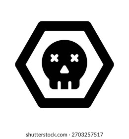 A well designed glyph icon of danger skull symbol