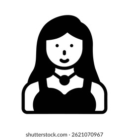 A well designed glyph icon depicting model character