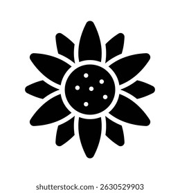 Un icono de glifo bien diseñado de margarita fresca