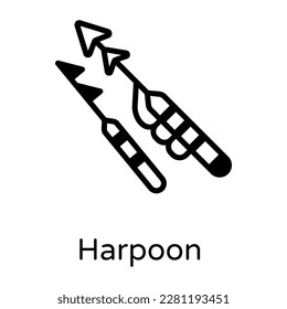 Eine gut gestaltete Glyph-Ikone mit Harpune 