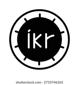 Well designed glyph icon of icelandic krona is ready