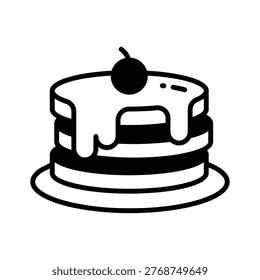 A well designed glyph icon of pancake breakfast food