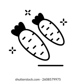 A well designed glyph icon showing carrots