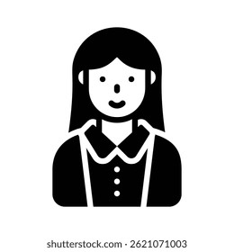 Un icono de glifo bien diseñado que muestra el avatar de la empleada