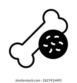 A well designed glyph icon showing bone cancer concept