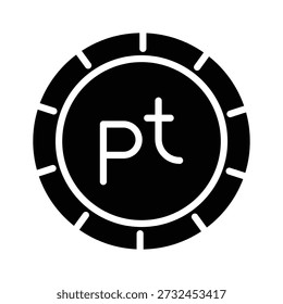 Well designed glyph icon showing spanish peseta currency concept