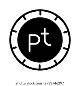 Well designed glyph icon showing spanish peseta currency concept