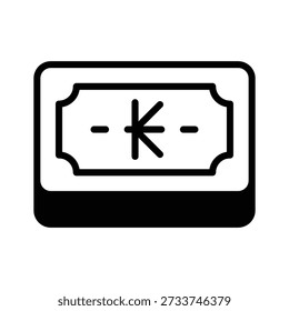 Well designed glyph icon showing laotian kip currency concept