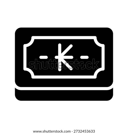 Well designed glyph icon showing laotian kip currency concept
