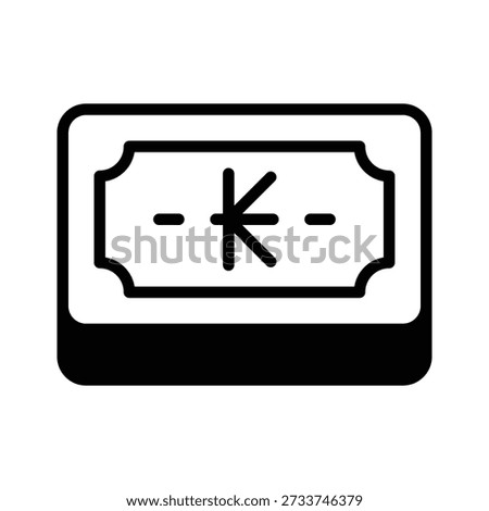 Well designed glyph icon showing laotian kip currency concept