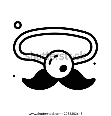 Well designed glyph icon showing clown nose comedy accessory