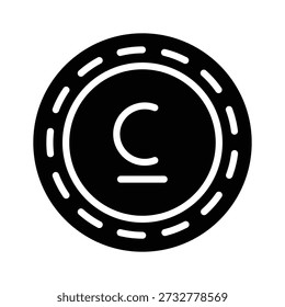 Well designed glyph icon of Som coin for commercial use
