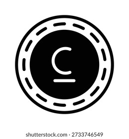 Well designed glyph icon of Som coin for commercial use