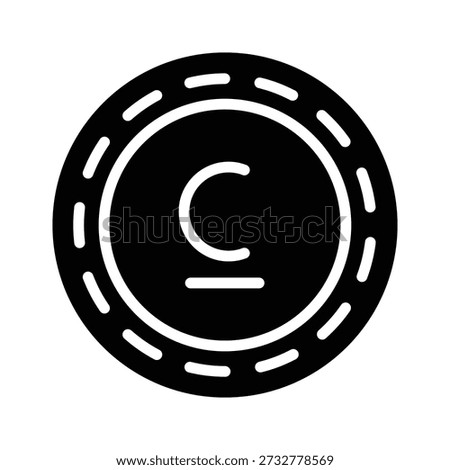 Well designed glyph icon of Som coin for commercial use